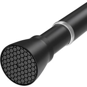 QINGYUN Black Tension Curtain Rod 28 to 48 Inch Spring Rod No Drilling Adjustable Shower Curtain Rod for Windows, Bathrooms, Closet, Kitchen