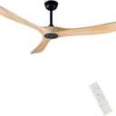 60" Modern Ceiling Fan, Bedroom Fan With Remote Control, 2 Downrods, Reversible DC Motor 27W Quiet Energy Saving