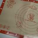 Extra Thick Silicone Baking Mat with Recipes - 26x16 inch Non Stick Pastry Mat with Measurements for Sourdough, Macarons, Bread, Pizza, Dough Rolling, Kneading, Heat Resistant to 480F Gift for Baker (Red-Brown)