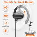 ACANDYA 3.5mm Wired Earbuds Over Ear Headphones for iPod/MP3 Laptop for Android Open Ear Sport Headset for Airplane School Students Running Exercise Gym Workout Earphones with Microphone Black