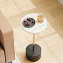 AEPOALUA Drink Table Pedestal, Round Side Table, Drink Tables for Small Spaces, Pedestal End Table, Small Pedestal Table (Black Gold)