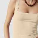 Women's Square Neck Tank Tops Sleeveless Ribbed Going Out Casual Basic Crop Top Shirts (XS)