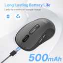 XBG B15pro Wireless Bluetooth Mouse, Bluetooth 5.0/4.0 & 2.4G Tri-Mode, Type-C Rechargeable with LED Screen Display, Ergonomic Silent Click for Laptop/PC/Tablet, Multi-Device & Office Use