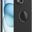 GUNPRIO Case for iPhone 14, Thin Slim Stylish Ripple Pattern Design, iPhone 14 Protective Cover 6.1 inch, Black