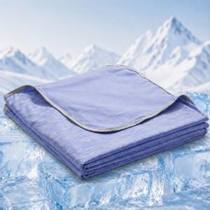 Queen Size Cooling Blanket for Hot Sleepers - Lightweight Breathable Cool Cold Blanket - Keep Cool for Night Sweats, Soft Thin Ice Blankets for Bed Couch Sofa, (Purple, 90"x90")
