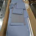 Mid Century Modern TV Stand with Power Outlet for TVs up to 60 Inch, Entertainment Center with Storage and Adjustable Shelves, Media Console For Living Room Blue