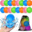 SOPPYCID 16Pcs Reusable Water Balloons for Kids, Pool Beach Water Toys for Boys and Girls, Summer Toy for Outdoor Games
