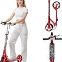 Scooters for Kids 8-12, Teens & Adults - Load 240 LBS, 8-Inch Wheels, Kick Scooter with Shock Absorption System, Hand Brake & Bell, 4 Adjustable Height Levels, Perfect for School, Commuting or Park