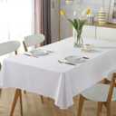6 Pack White Table Cloth Rectangle,60x102 inch Table Cloths for 6 Foot Rectangle Tables Washable and Reusable Table Cloths,Polyester Fabric Table Cover for Party,Wedding,Buffet