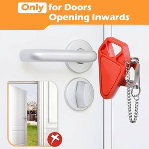Portable Door Lock for Travel & Home Security, 1-Piece Door Latch Lock for Houses, Apartments, Hotels, Motels, Dorms & AirBnBs - Lock The Door & Stay at Home or Away, Pack of 3