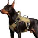 WINGOIN Tactical Dog Harness for Large Dogs, Heavy Duty No Pull Dog Harness with Handle, Adjustable Reflective Military K9 German Shepherd Big Size Dog Vest for Walking, Training, Hunting, Khaki (L)