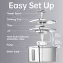 Veken Innovation Award Winner Stainless Steel Cat Water Fountain, 108oz/3.2L Automatic Pet Fountain Dog Water Dispenser with 3 Replacement Filters & Silicone Mat, Gifts for Cats, Dogs (Silver)