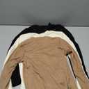 3 Pack Girls' Ribbed Long Sleeve Shirts Cotton Mock Turtleneck Tops Tag Free Knit Base Layer Tee Casual Undershirts (11-12 Years, Black, Mocha, Cream)