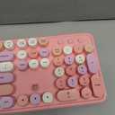 UBOTIE Colorful Wireless Keyboard and Mouse Combos, Retro Typewriter Floating Flexible Full-Sized Keys Computer Keyboard with Optical Mouse, 2.4GHz USB-A Connection for Windows Mac (Pink-Colorful)
