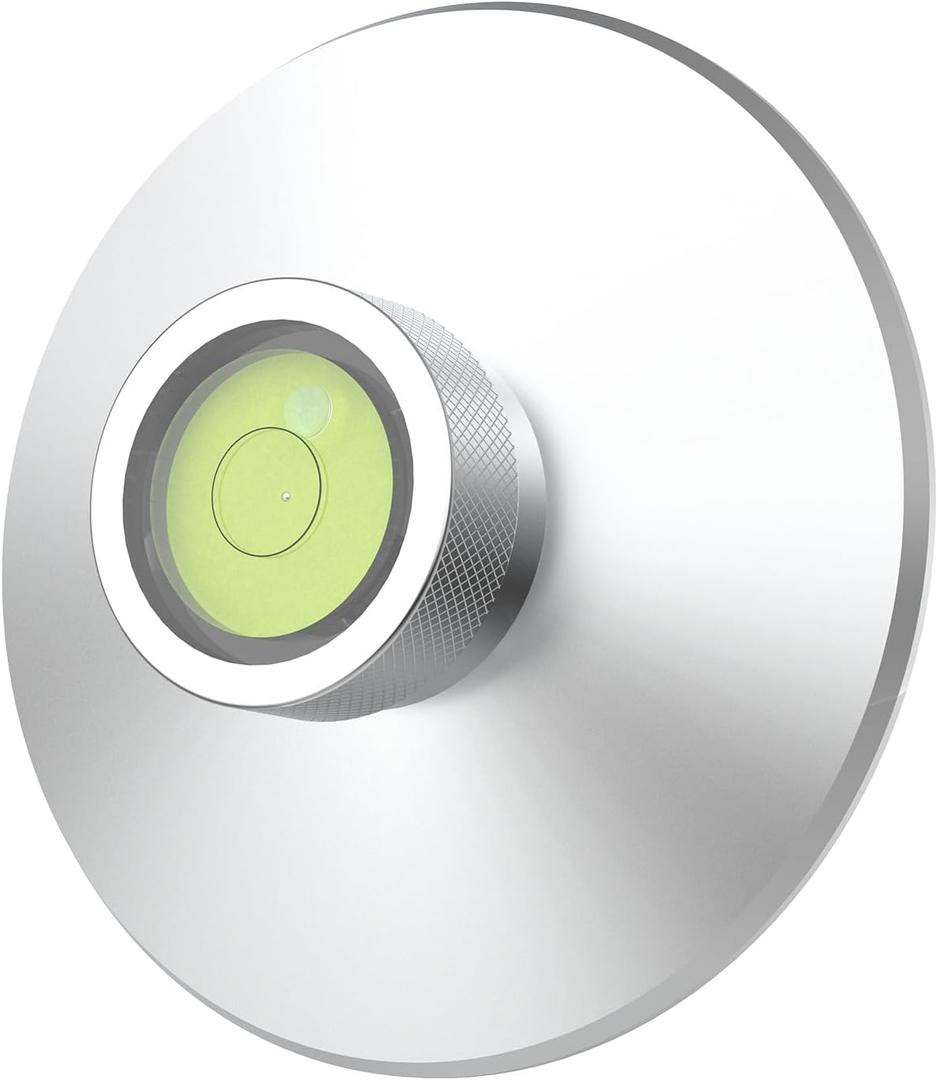 Preffair 3.8OZ Record Weight Stabilizer Bubble Level Aluminum Turntable Weight Vibration Reducer with Protective Soft Base Pad for LP Record Player Vinyl Disc Accessories(Silver)