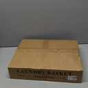 40 Gal (150L) Laundry Hamper with Lid, Leather Patchwork Laundry Basket with Rolling Lockable Wheels and Handle, Laundry Basket Organizer for Laundry Room, Bedroom and Bathroom,Laundry Room - White