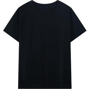 HILEELANG Kids Boy Basic Plain Cotton T-Shirts Short Sleeve Crew Neck Summer Tees 2 packs 7 Years