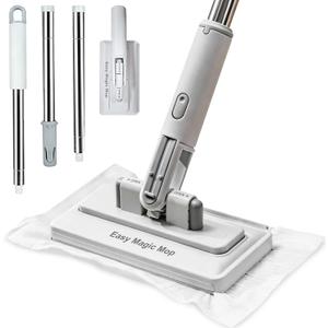 Snap on Grip Mini Mop, No-Touch Lazy Mop, Touch-Free Cloth Attachment, Secure Cleaning Pad Grip, Compact Design, Disposable Dust Mop for House Wall,Bathroom, Windows, Corners 6 Cloth