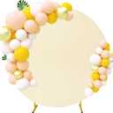 6.6FT Round Wedding Arch Cover for 6.6FT Circle Arch Stand, Thick Polyester Fabric Adjustable Circle Arch Backdrop Cover for Wedding Birthday Party Baby Shower Photography DecorationBeige