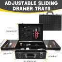 Barber Cases for Clippers and Supplies With Sliding Tray, Profesional Barber Travel Case, Travel Case Suitable for hairdressers, Makeup Artists,Barber Carrying Case with LockBlack