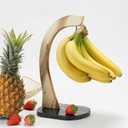 EVEROUS BANANA HANGER BLACK MARBLE BASE, MODERN BANANA HOLDER TREE STAND FOR KITCHEN HOME, NON-SLIP BANANA RACK BANANA HOLDER STAND