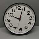 Wall Clock 16 Inch Silent Non-Ticking Modern Clock Battery Operated Classic Simple Minimalist Analog Decorative for Kitchen, Living Room,Office, Bedroom, Bathroom (Black)