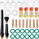 36pcs TIG Welding Torch Accessories Stubby Gas Lens 4#~12# Glass Cup Kit For WP-17/18/26