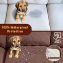 XINEAGE 100% Waterproof Recliner Chair Cover, Non Slip Covers for Recliner Chair with Pocket, Washable Dog Recliner Couch Cover with Elastic Straps (Coffee, 28")
