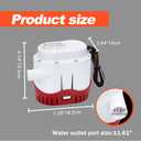 12V 2000GPH Automatic Electric Bilge Pump Marine Boat Submersible Water Pump with Built in Float Switch