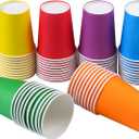 URATOT 60 Pieces 9 Ounce Disposable Paper Cups Party Cups Drinking Cups for Party, DIY and Holiday, 6 Colors