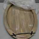 Farmlyn Creek Serving Tray for Coffee Table Decor - 15.8" x 10.8" x 1.3", Oval, Wood Color, Rustic - Decorative Wooden Tray with Handles - Farmhouse Table Decor