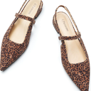 C.Paravano Women's Slingback Flats & Heels - Pointed Toe, Ankle Strap, Comfortable Leather Dress Shoes, Size 38,5