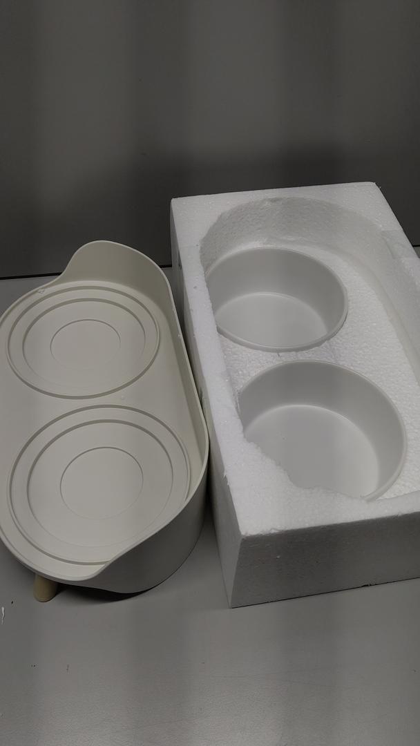 Ceramics Raised Bowls for Cats Cervical e ISlip Design Elevated Pet Feeder (White)