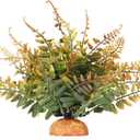 Fake Fall Colors Boston Fern, Reptile Plants for Terrarium, Amphibian Tank Accessories Habitat Decor fit Crested Gecko Leopard Lizard Chameleon Ball Python Snake Frog