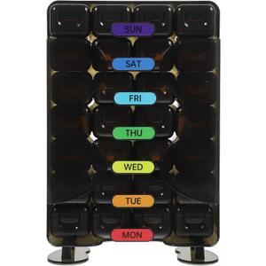 Gatuida Weekly Medicine Organizer Case Portable Pill Dispenser for Travel Compartments for Vitamins Medication Chic Design for Daily Use (Coffee)