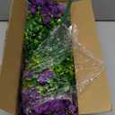 Artificial Fake Flowers for Outdoor Spring Decoration, 16 Bundles Faux Silk Colorful Daisy UV Resistant Realistic for Outside Porch Patio Home Yard Garden Planters Pots Window Box (Purple)