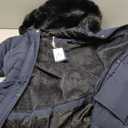 MOERDENG Women's Waterproof Long Winter Coat Thickened Down Alternative Jacket Warm Puffer Jacket Parka (Large, Navy)