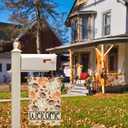 4 x Fall Welcome Pumpkins Footballs Maple Leaves Autumn Garden Flag Yard Flag 12x18 Inch Double Sided Small Mini Yard Outdoor Outside Farmhouse Holiday Decoration