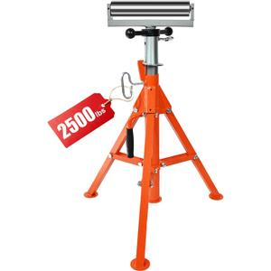 Heavy Duty Roller Stand, 2500LB Capacity Adjustable Stand 28-52", Foldable Tool Stand for Pipe, Wood & Metalworking