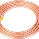 Copper Tubing 3/8" OD x 0.328" ID x 10 Ft - 99.9% C12200 Pure ACR Copper Tube,Refrigeration Seamless Round T2 Pure copper tubes,Round Seamless Tubing for Refrigerator HVAC System Industry DIY