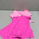 B2prity Women Cutout One Piece Skirt Swimsuit V Neck Tie Back Swimdress Tummy Control Bathing Suit Push up Swim Suit Hot Pink XL