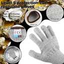 Professional Oyster Shucking Knife, 2CR13 Stainless Steel Oyster Knife, Sturdy Sharpness Opener for All Kinds of Shells, and Level 5 Cut Resistant Glove (XL)