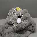 Heated Blanket Queen Size with 1/2/4/6/8 Hours Auto-Off 10 Heat Level, 72'' * 84'' Cozy Faux Rabbit Fur Bubble Electric Blanket with Overheat Protection(Dark Grey)