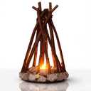 Lubocrat LED Night Light Wooden Campfire LED Dimmable Lamp with 3 Lighting Modes & Flame Sound, USB Powered Kids Nightlight & Desk Lamp for Bedroom, Office, and Relaxation, L