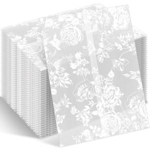100 Pcs Wedding Vellum Jackets Bulk for 5x7 Invitations Vellum Paper Wedding Invitation Accessories Kit Envelope Inserts Liners for Bridal Shower Baby Shower Birthday Mother (Rose)