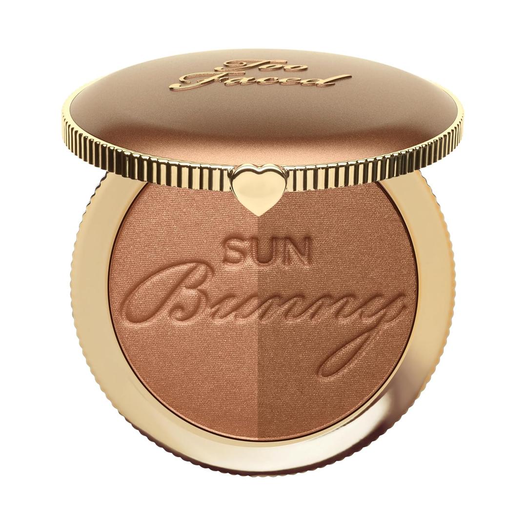 Too Faced Sun Bunny Bronzer | Buildable Highlighter + Bronzer Duo for Luminous Glow and SunKissed Finish, 0.28 Ounce