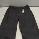 KDF Women's Cropped Straight Leg Jeans - High Waisted Jeans for Women 7/8 Length Denim Pants with Crop Hem (Black, L)