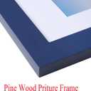 wyooxoo 20x27 Picture Frame Made of Solid Wood Photo Frames Display Pictures 16x24 with Mat or 20 x 27 Without Mat Colorful Frame For Wall or Tabletop Display,Dark blue