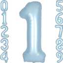 40Inch Light Blue Number 1 Balloon Large Helium Baby Blue Number Balloons 0-9 Giant Digital 1st Foil Mylar Big Party Balloon for Boy Birthday Party Anniversary Graduation Decorations