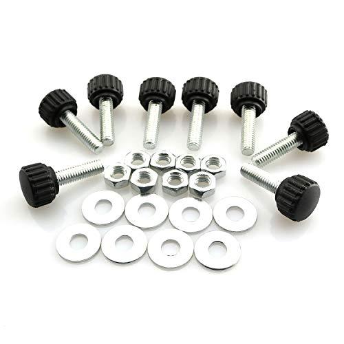 8 Set M6x20 Thumb Screw Plastic Round Shape Head Threaded Knurled Grip Knobs Clamping Screw with Nut Washer